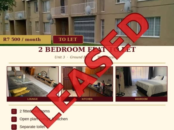 A neatly kept 2 bedroom to Let in unit 3